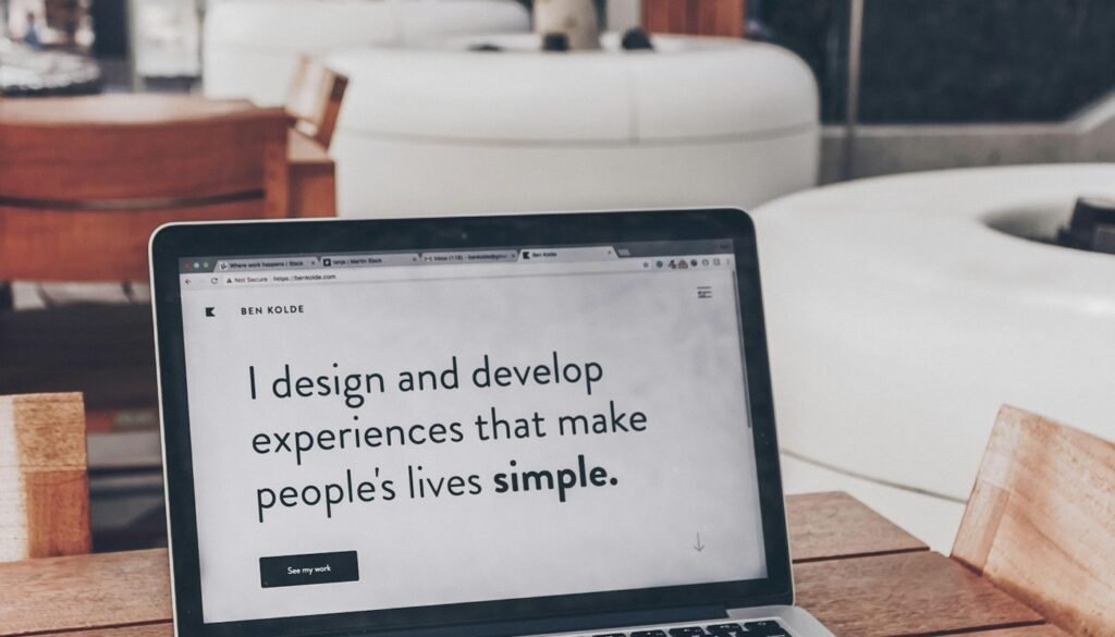 Website design process on a computer desk