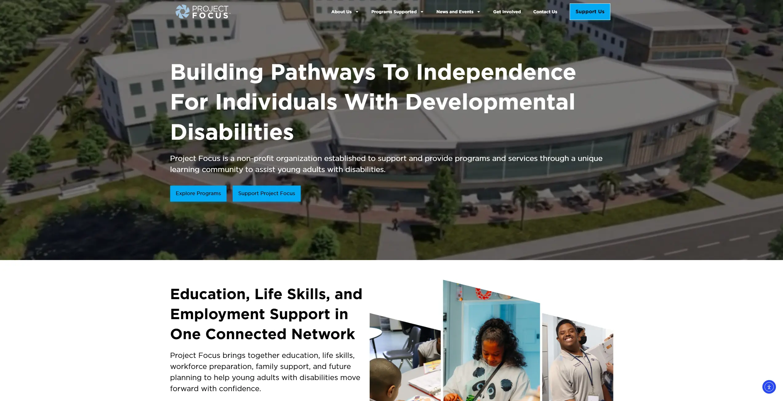 Project Focus Foundation website featured design preview